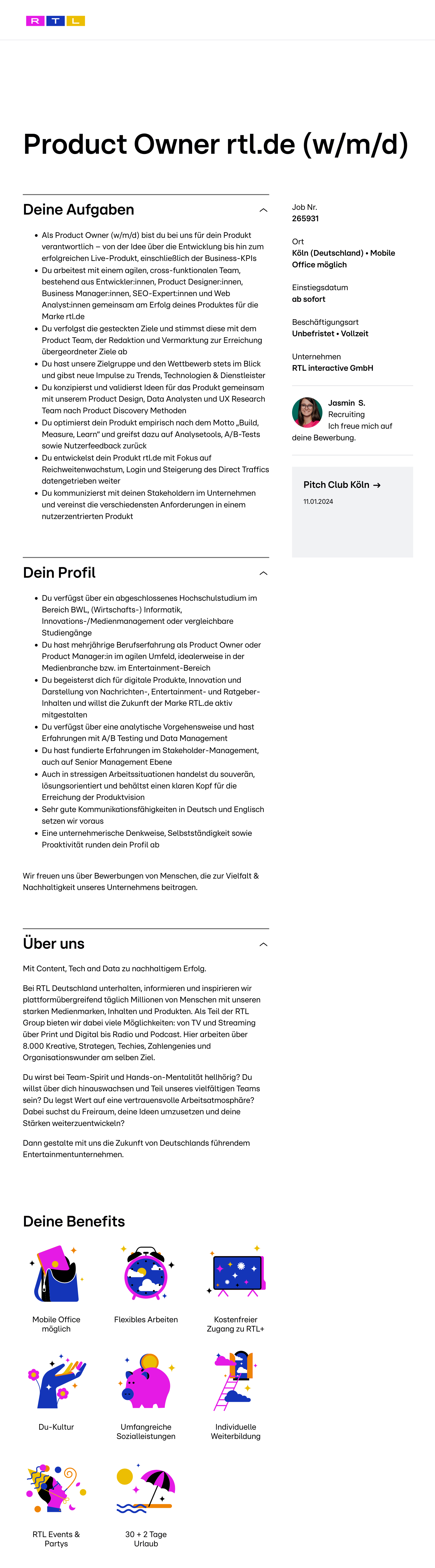 Product Owner rtl.de (w/m/d)