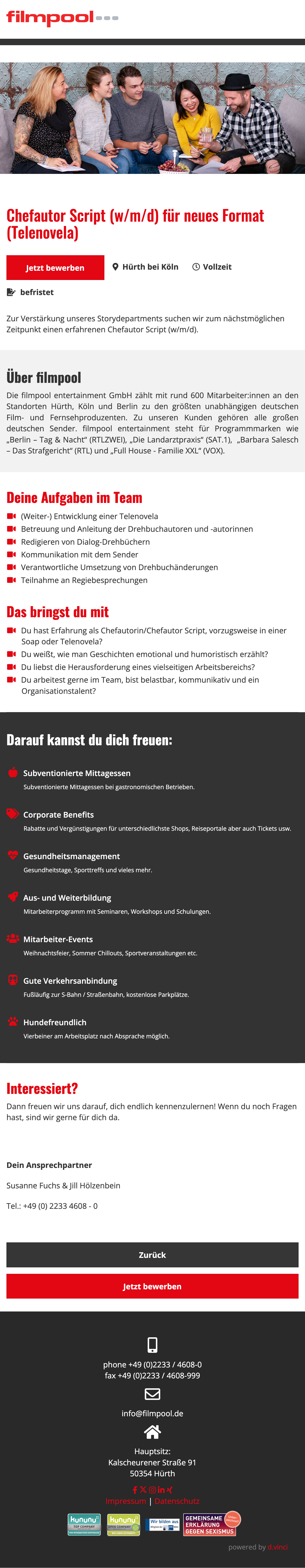 Chefautor Script (w/m/d) für neues Format (Telenovela)