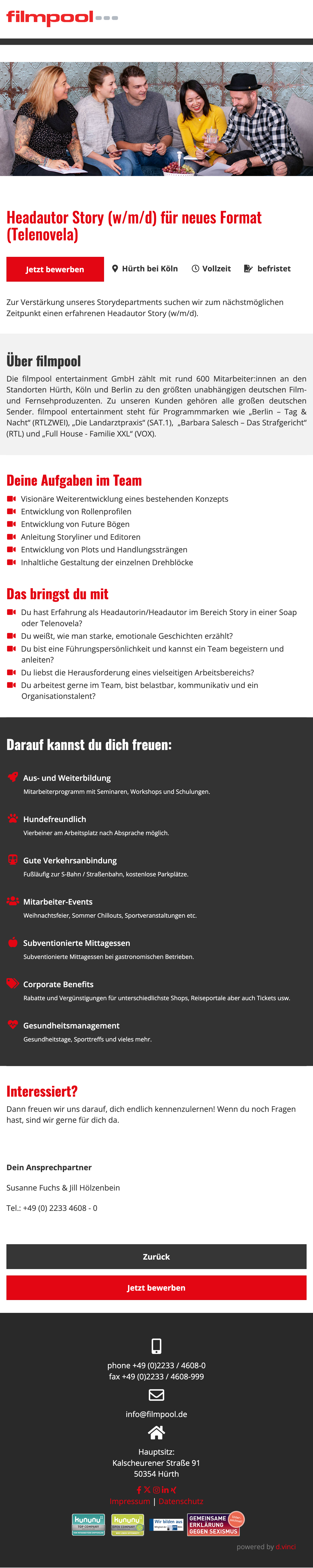 Headautor Story (w/m/d) für neues Format (Telenovela)