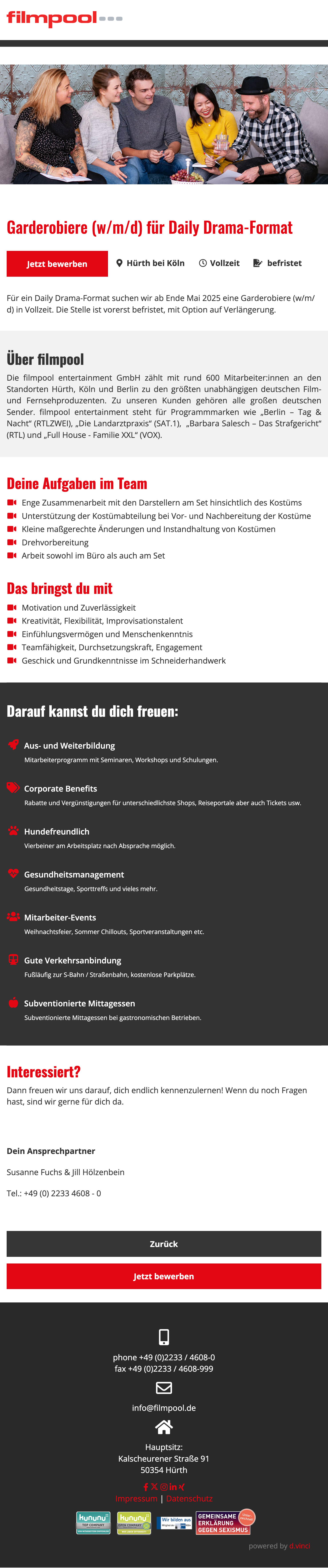 Garderobiere (w/m/d) für Daily Drama-Format