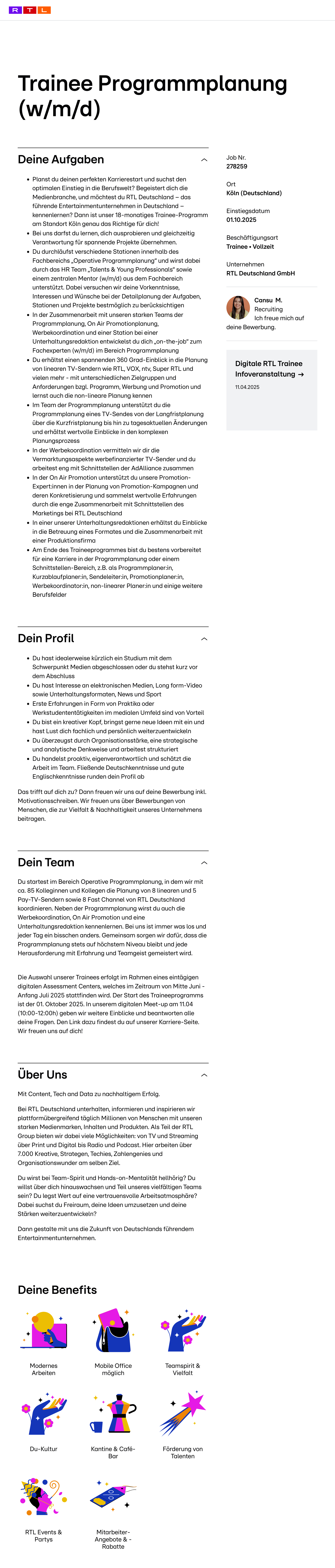 Trainee Programmplanung (w/m/d)