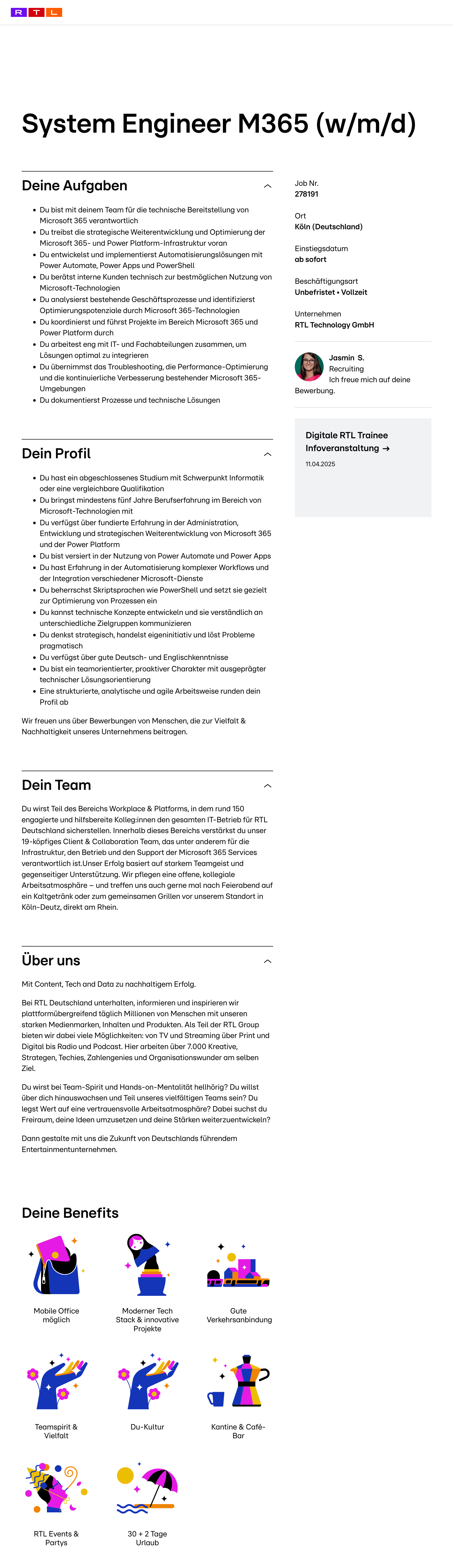 System Engineer M365 (w/m/d)
