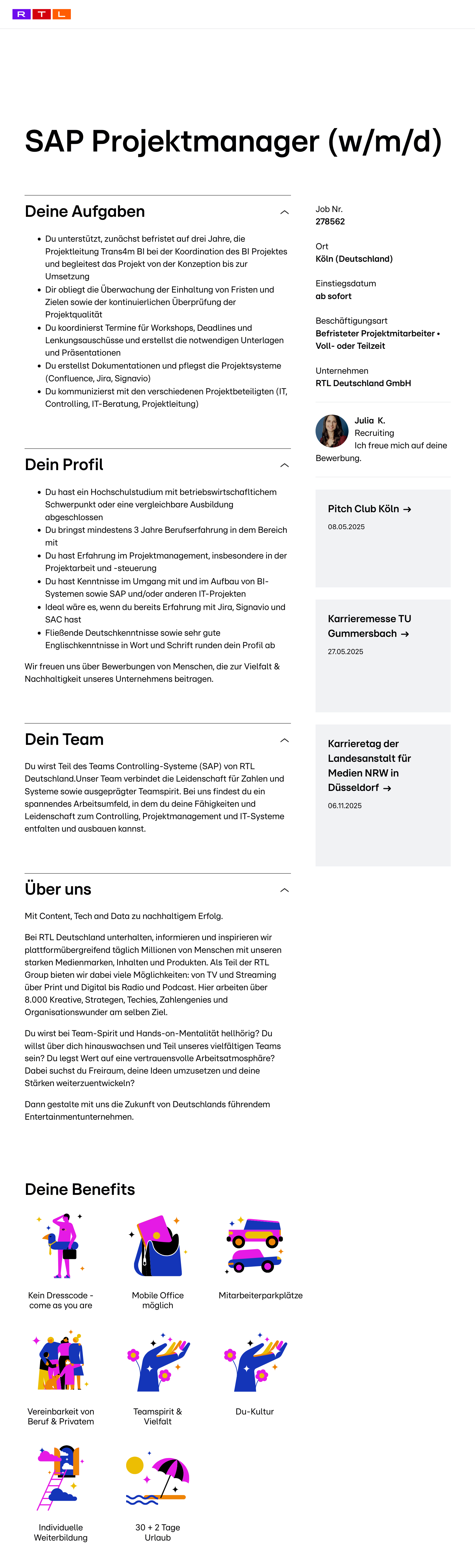 SAP Projektmanager (w/m/d)