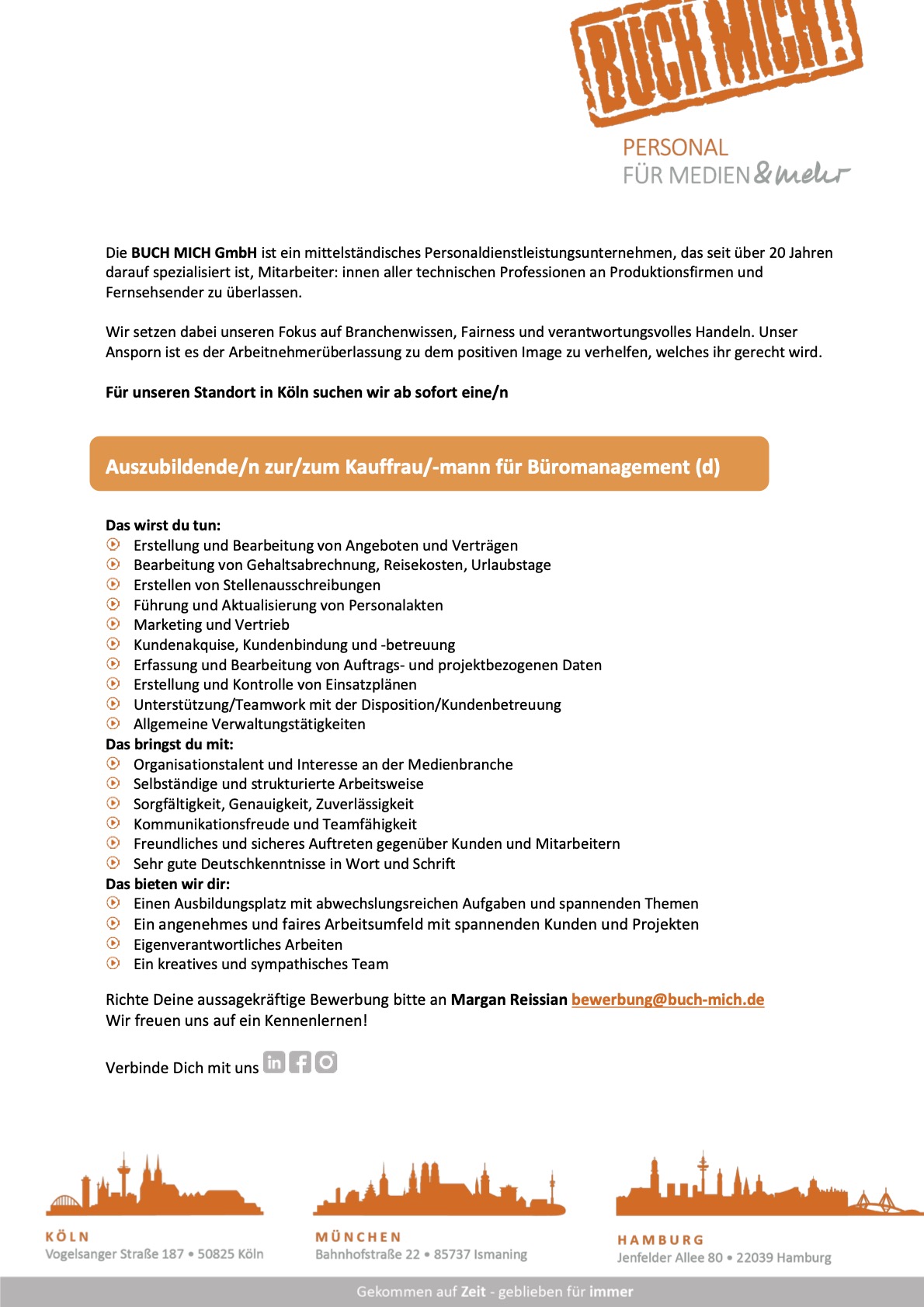 Auszubildung zur/zum Kauffrau/-mann für Büromanagement