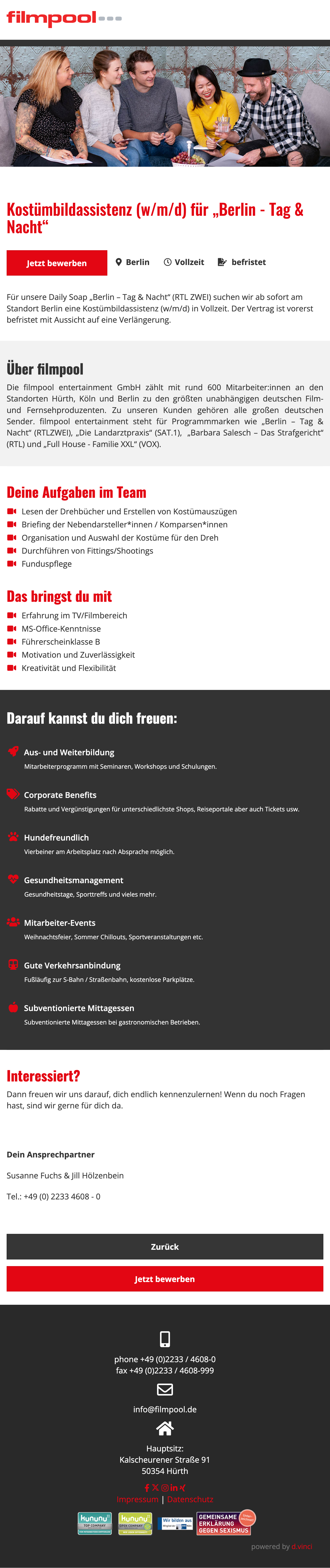 Kostümbildassistenz (w/m/d) für „Berlin - Tag & Nacht“