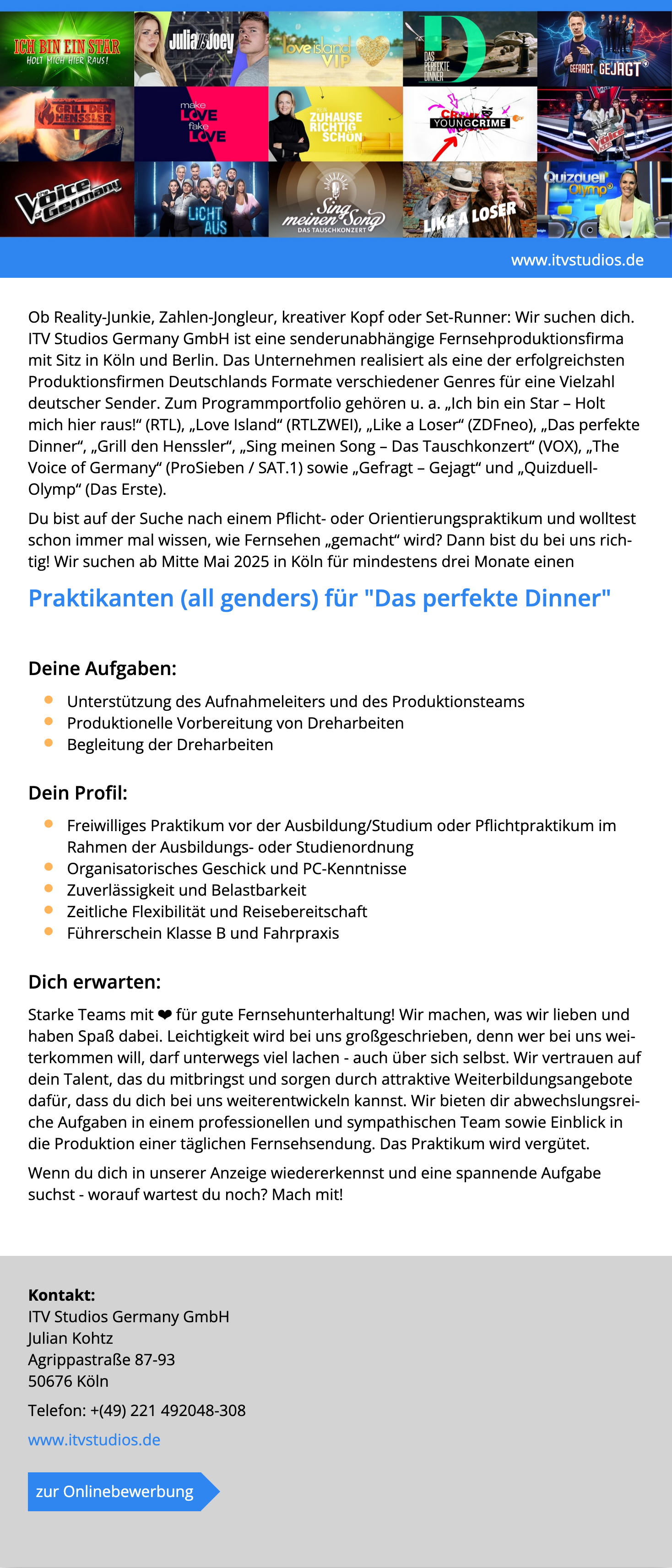 Praktikanten (all genders) für 