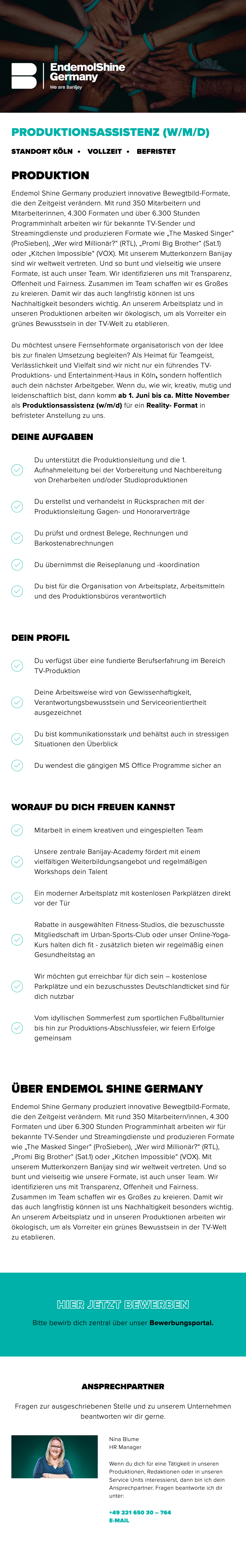 Produktionsassistenz (w/m/d)