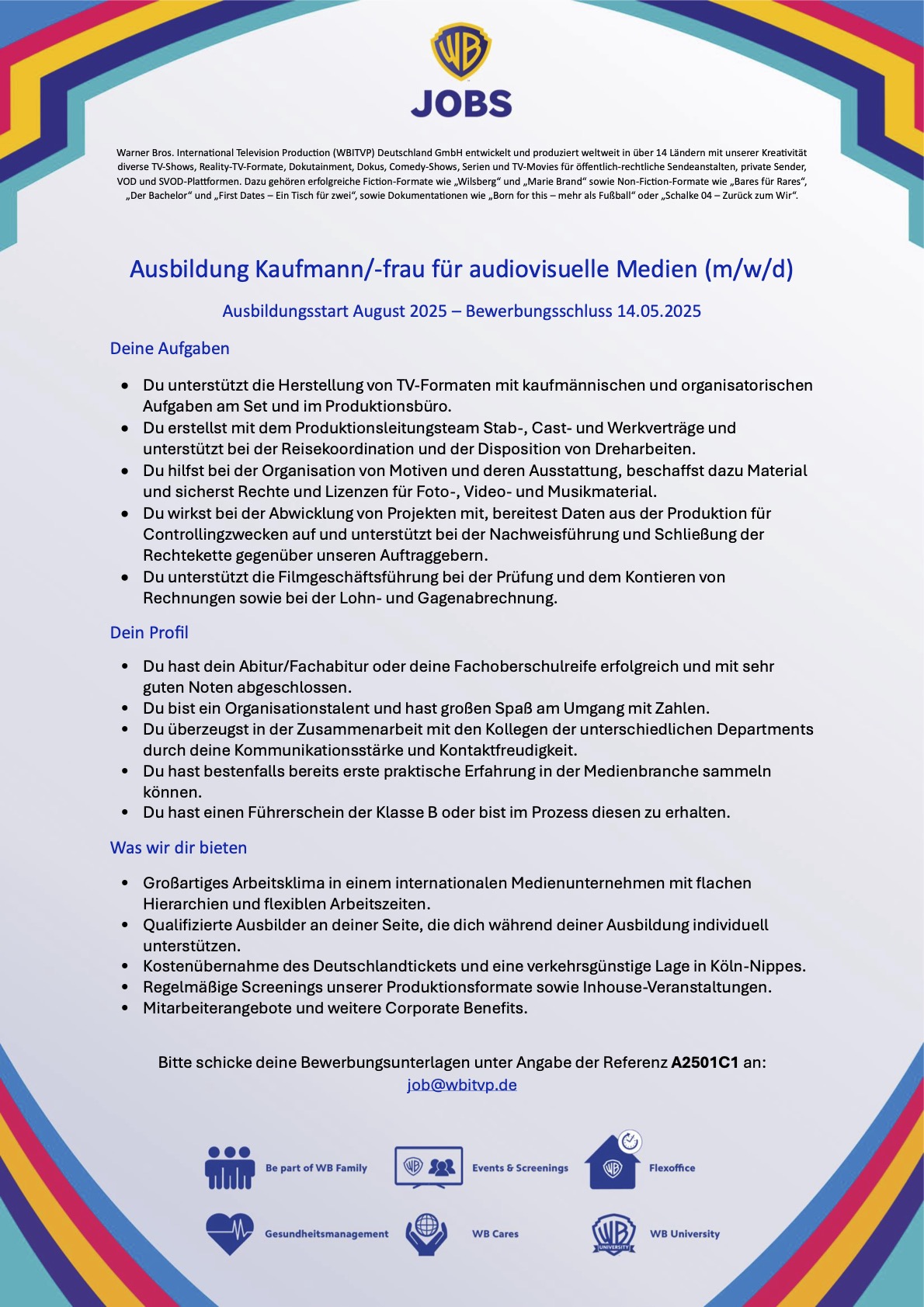 Ausbildung Kaufmann/-frau für audiovisuelle Medien (m/w/d)