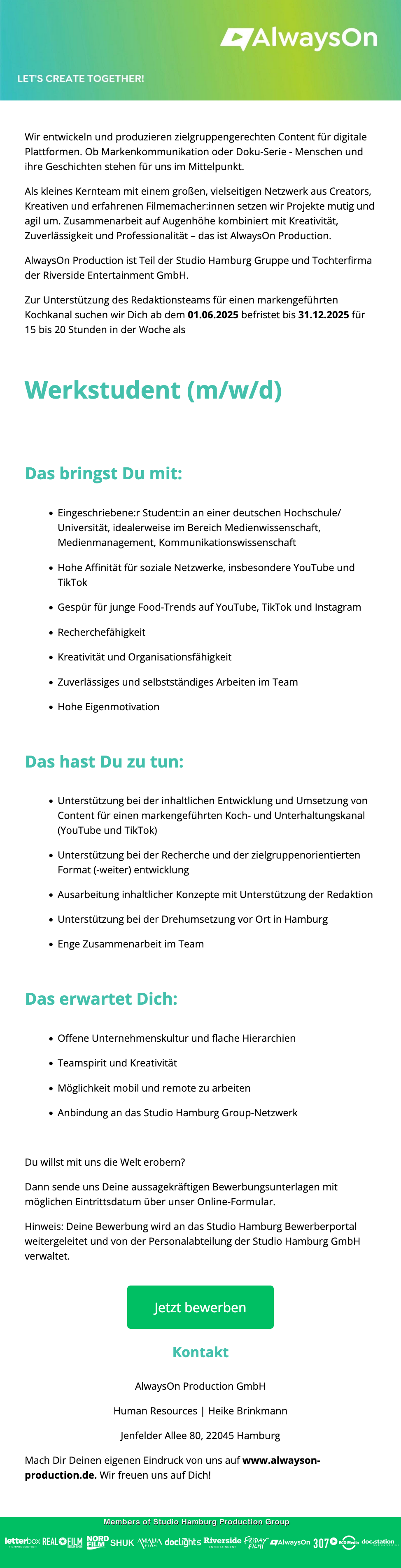 Werkstudent (m/w/d)