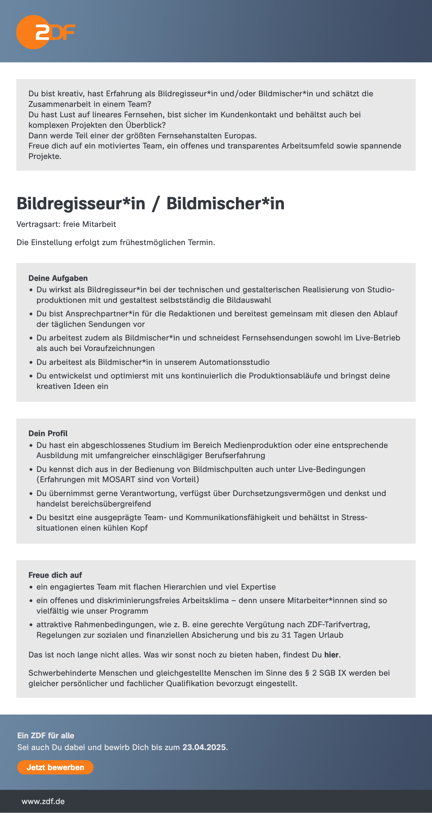 Bildregisseur*in / Bildmischer*in