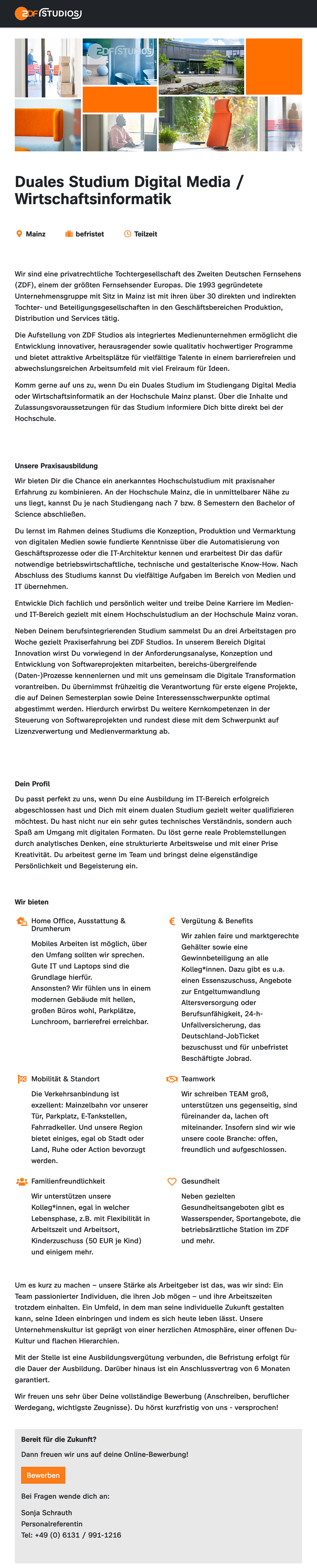 Duales Studium Digital Media / Wirtschaftsinformatik