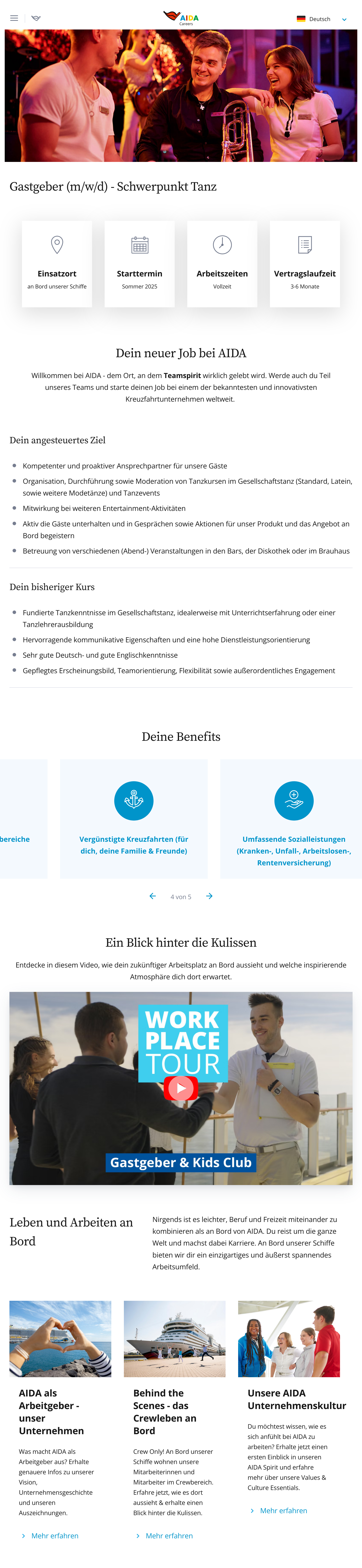 Gastgeber (m/w/d) - Schwerpunkt Tanz