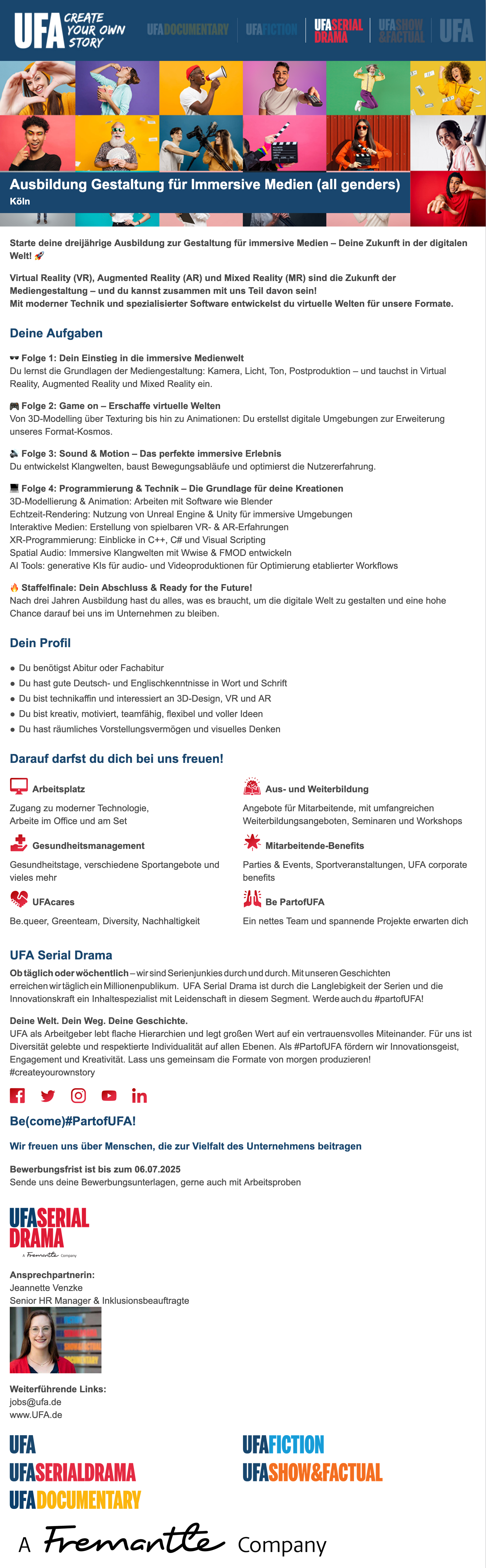 Ausbildung Gestaltung für Immersive Medien (all genders)