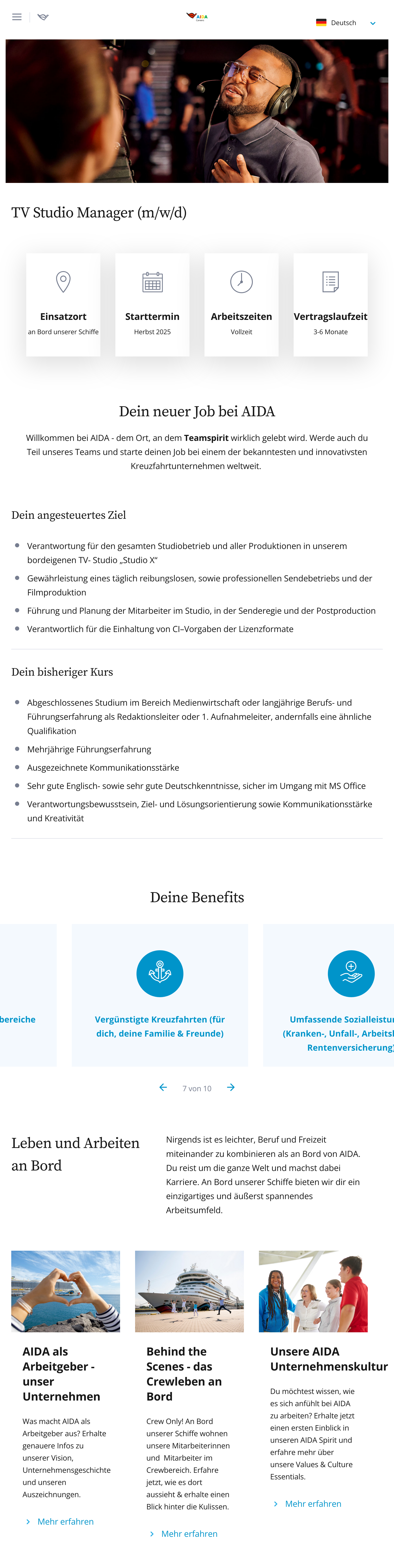TV Studio Manager (m/w/d)