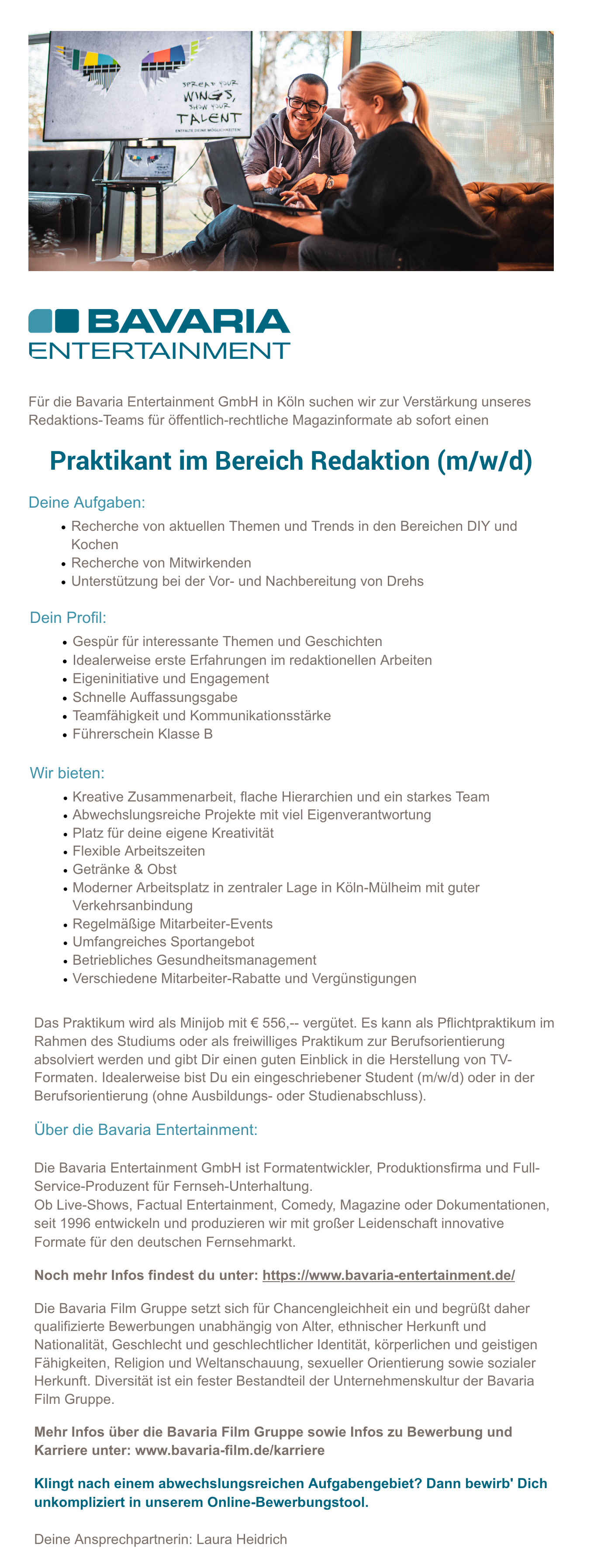 Praktikant im Bereich Redaktion (m/w/d)
