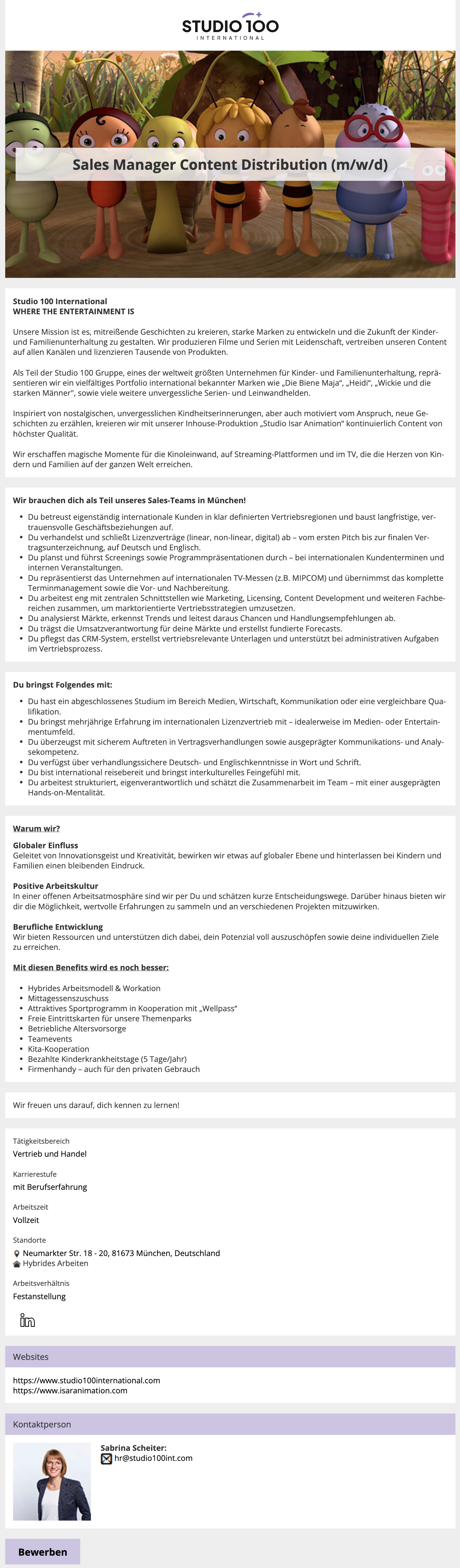 Sales Manager Content Distribution (m/w/d)