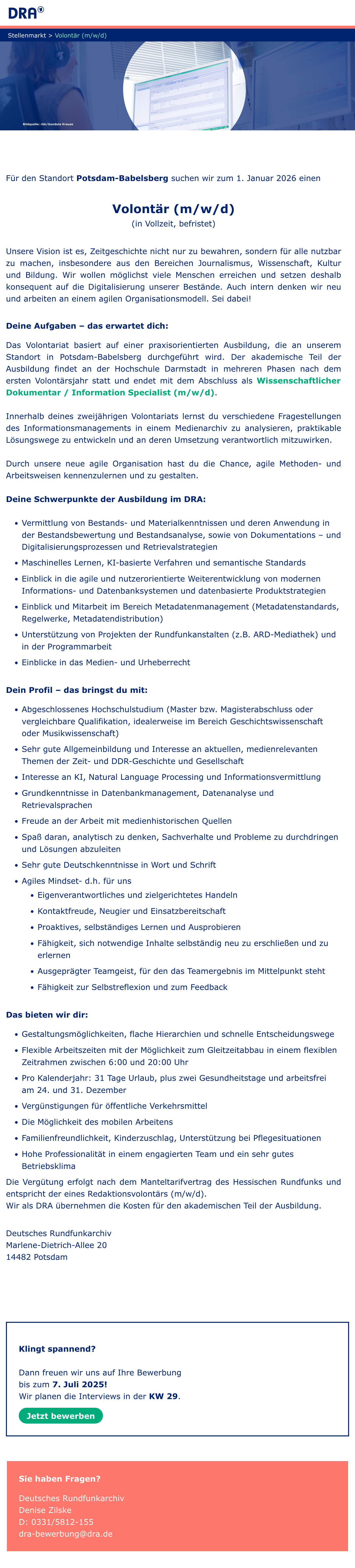 Volontär (m/w/d)