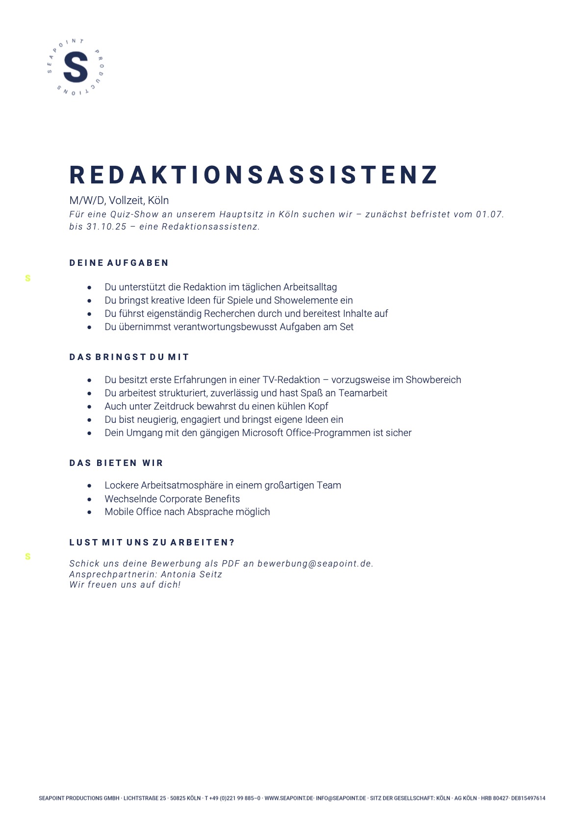 Redaktionsassistenz