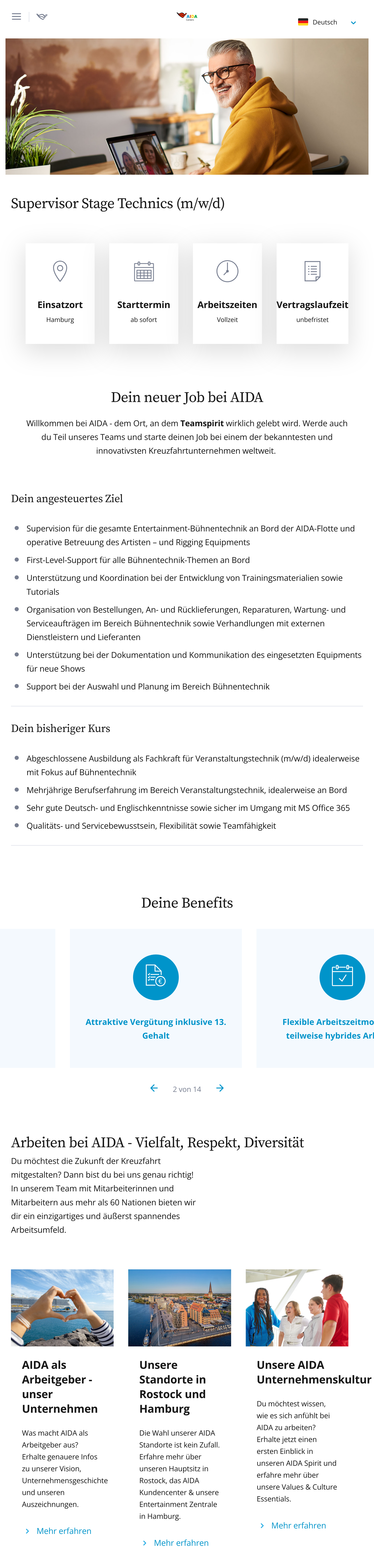 Supervisor Stage Technics (m/w/d)