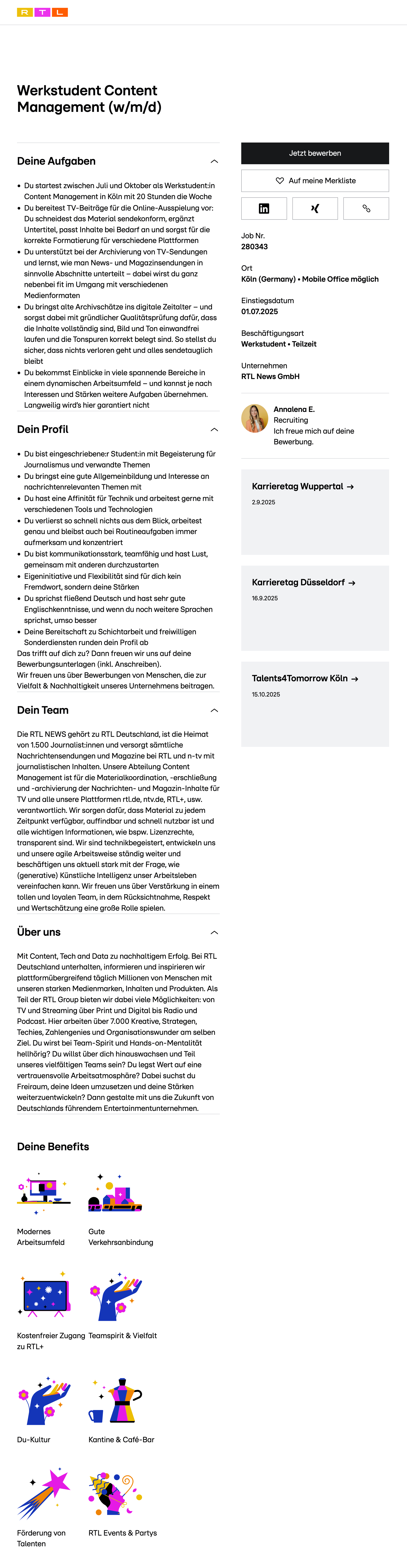 Werkstudent Content Management (w/m/d)