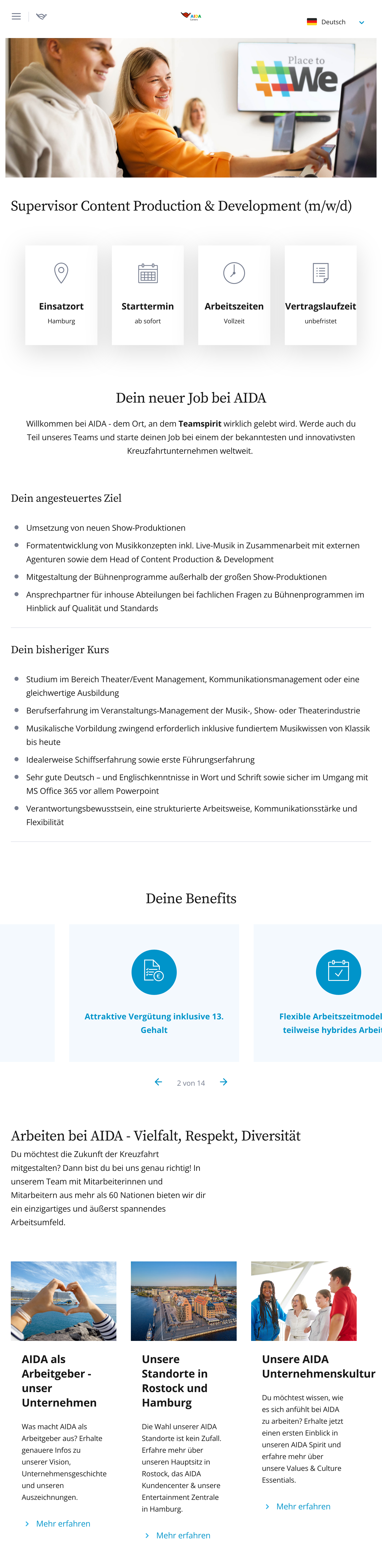 Supervisor Content Production & Development (m/w/d)