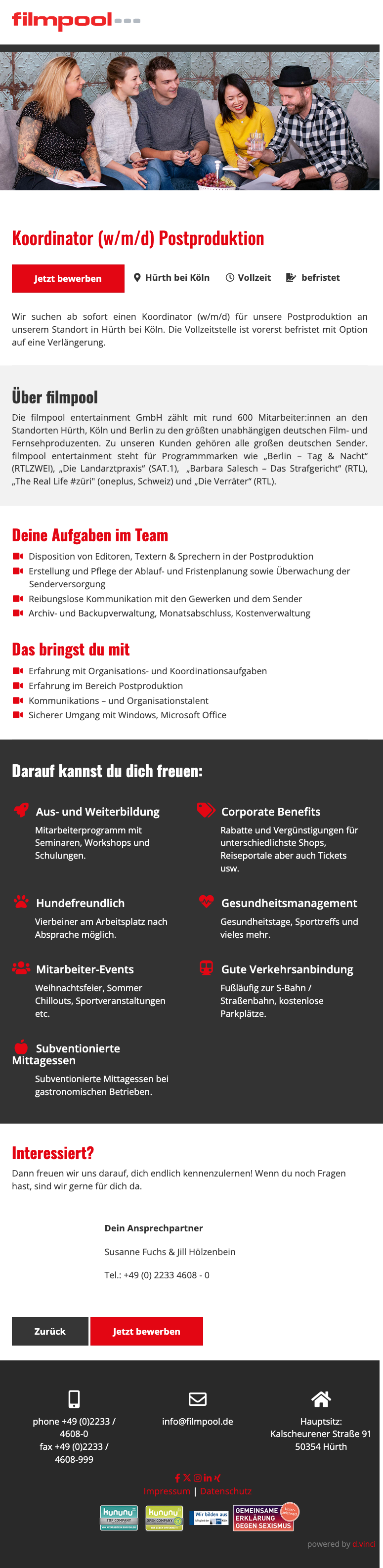 Koordinator (w/m/d) Postproduktion
