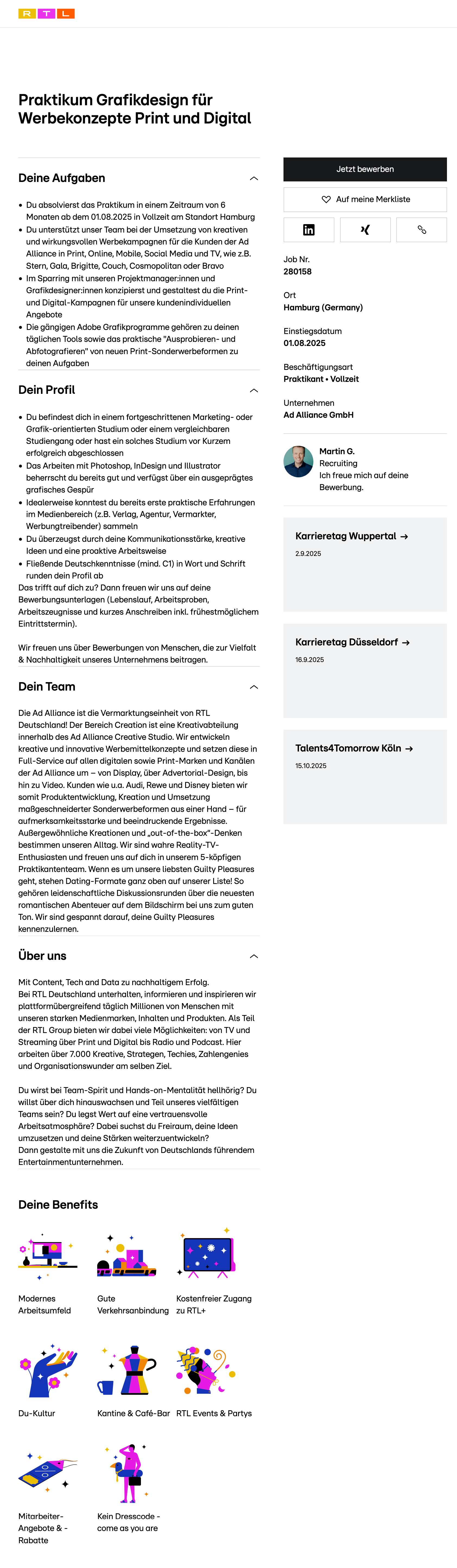Praktikum Grafikdesign für Werbekonzepte Print und Digital