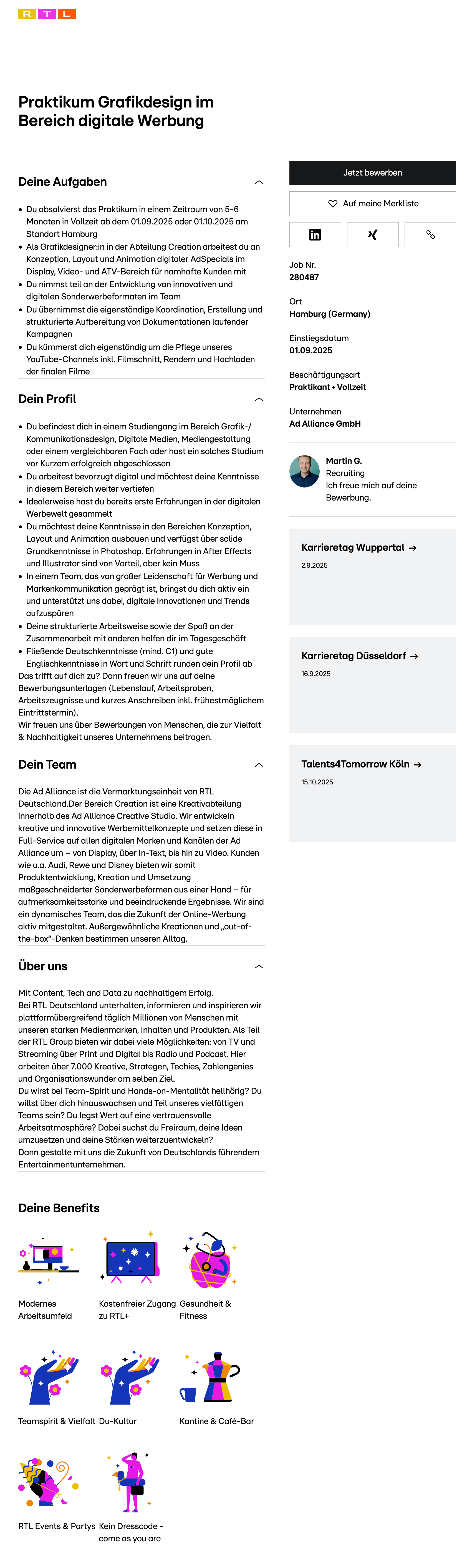 Praktikum Grafikdesign im Bereich digitale Werbung
