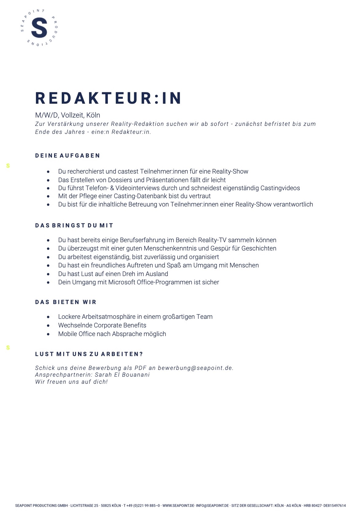 Redakteur:in (m/w/d) im Bereich Reality