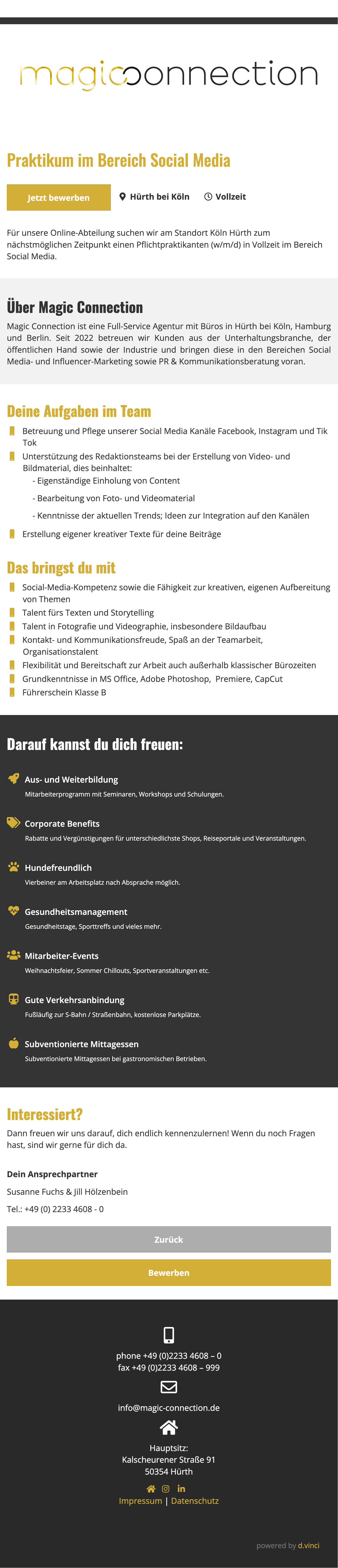 Praktikum im Bereich Social Media