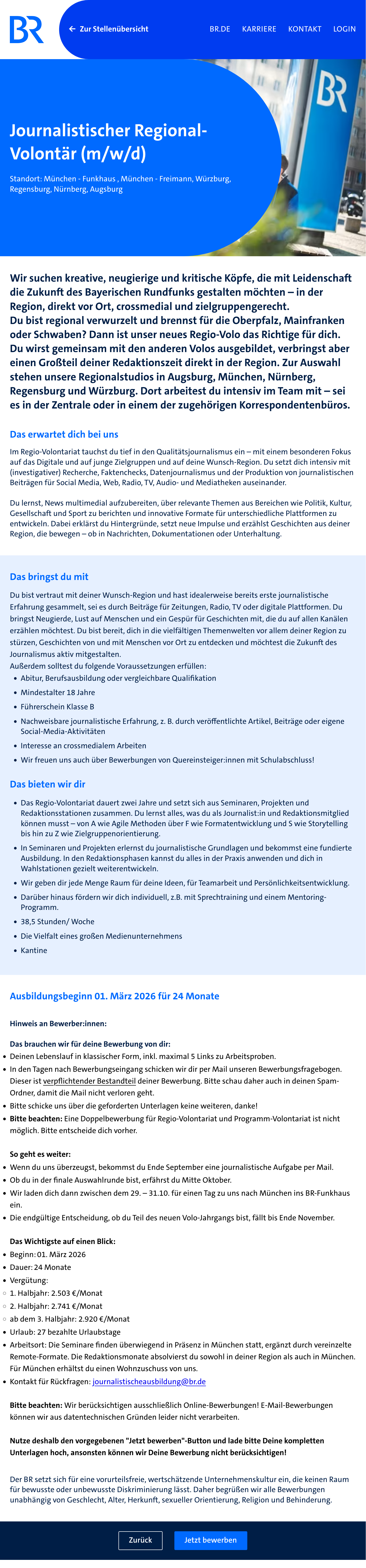 Journalistischer Regional-Volontär (m/w/d)