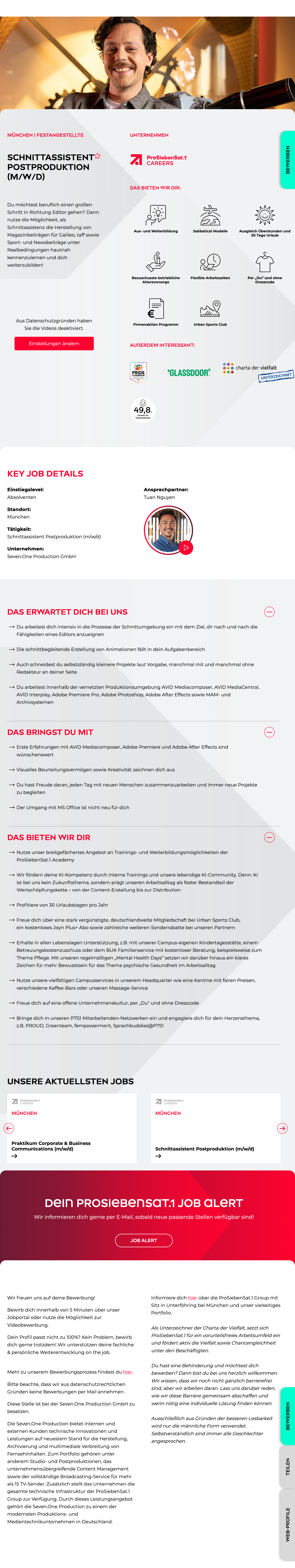 Schnittassistent Postproduktion (m/w/d)
