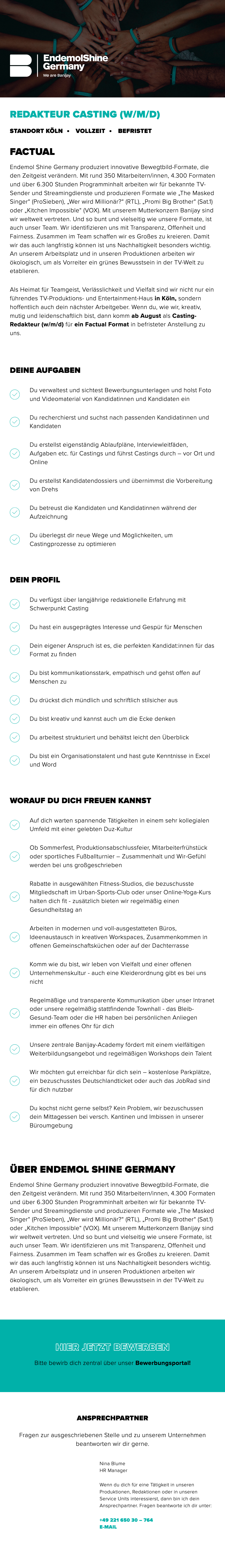 Casting-Redakteur (w/m/d)