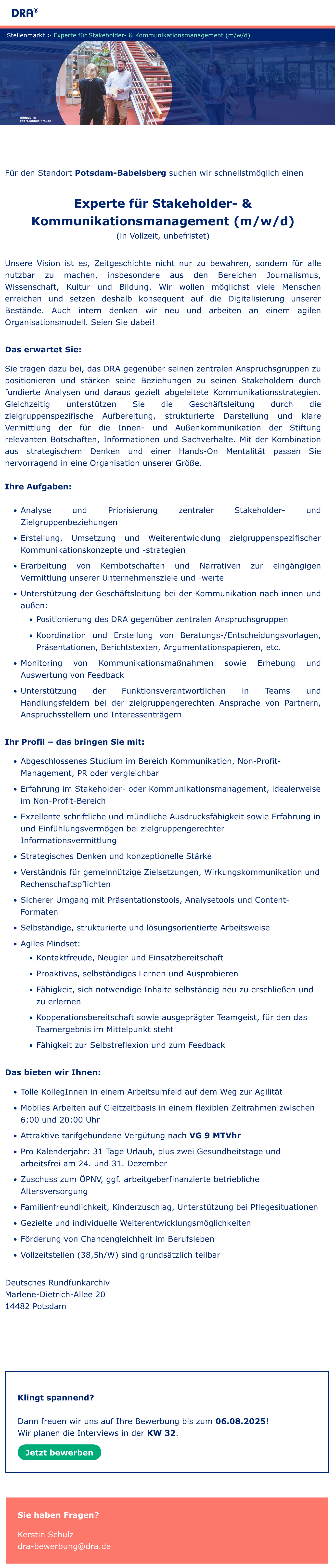 Experte für Stakeholder- & Kommunikationsmanagement (m/w/d)