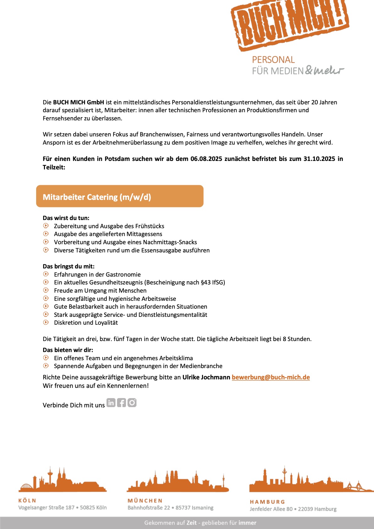 Mitarbeiter Catering (m/w/d)
