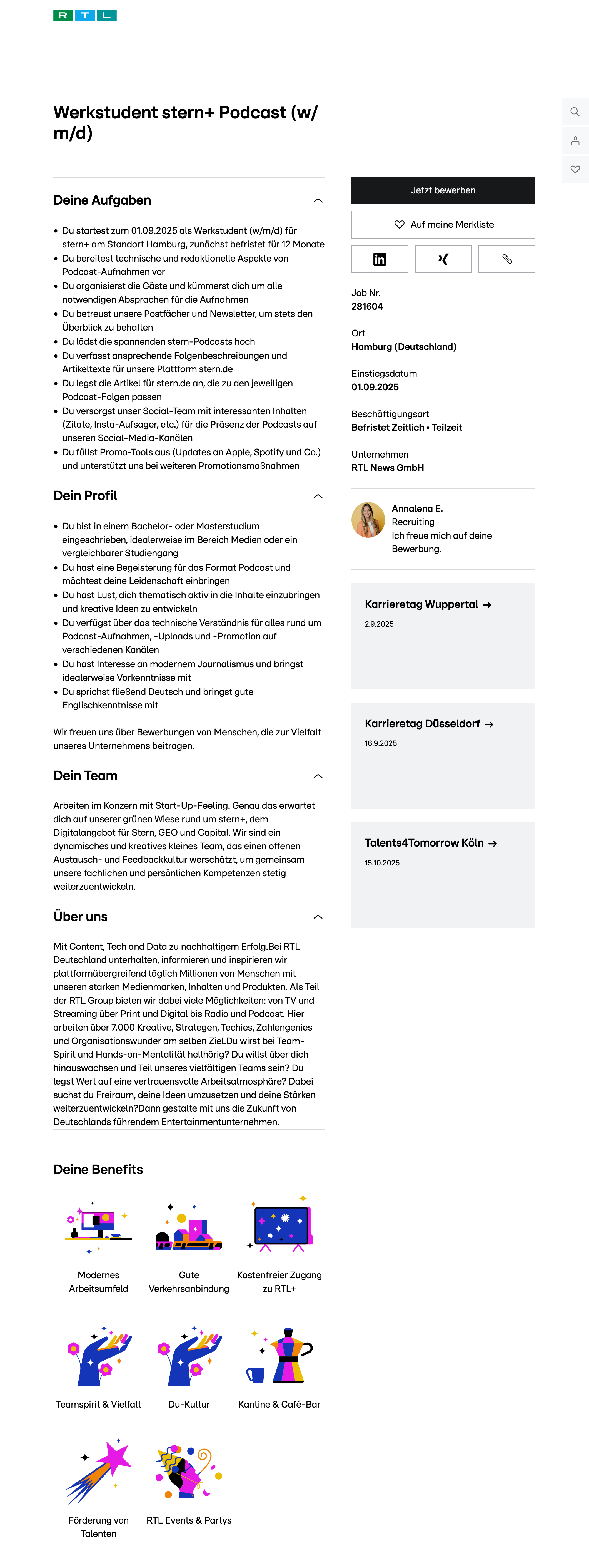 Werkstudent stern+ Podcast (w/m/d)