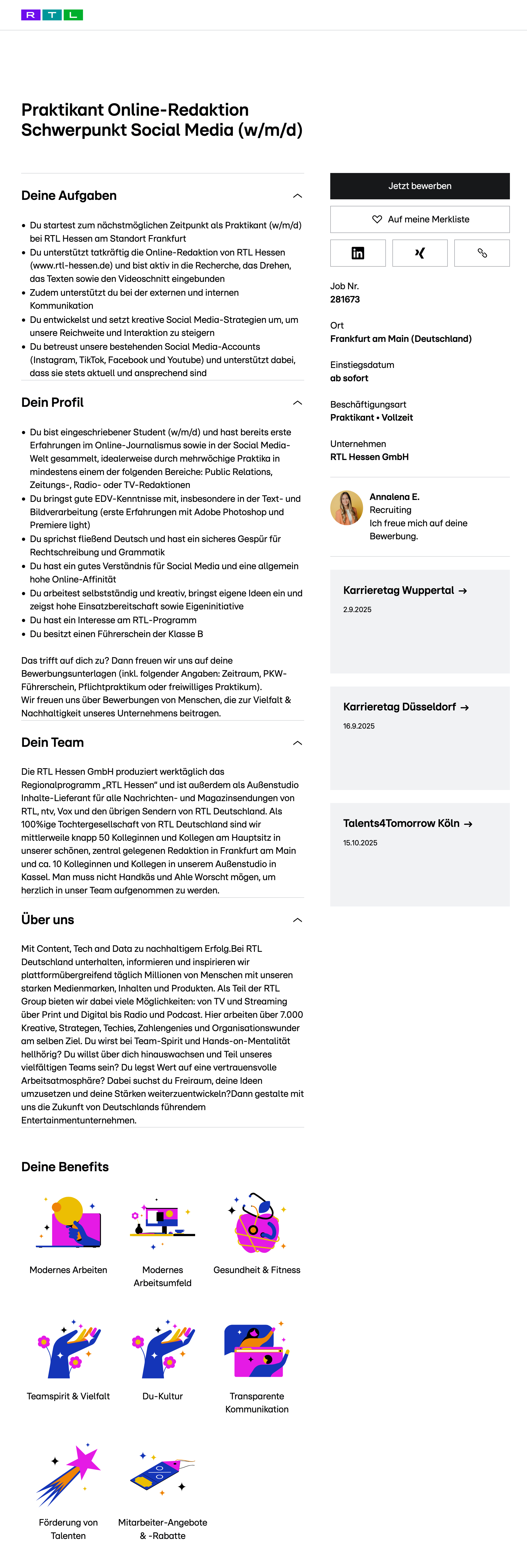 Praktikant Online-Redaktion Schwerpunkt Social Media (w/m/d)
