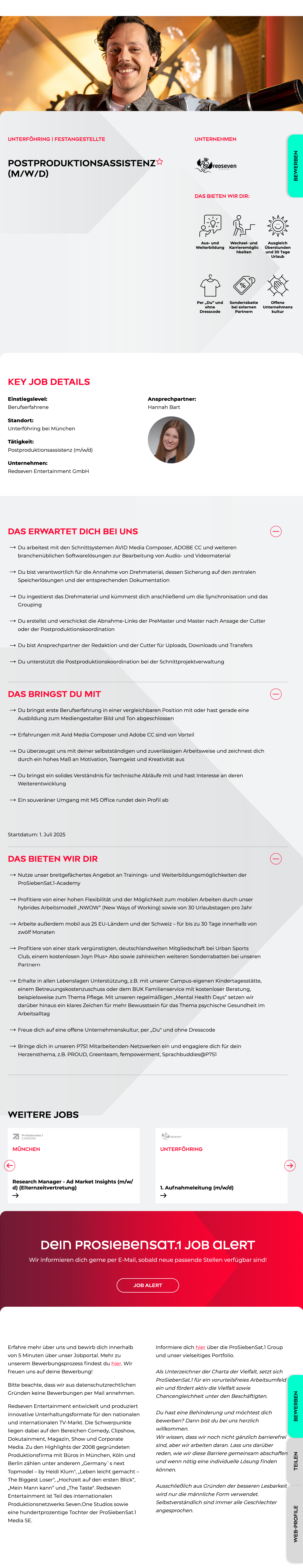 Postproduktionsassistenz (m/w/d)
