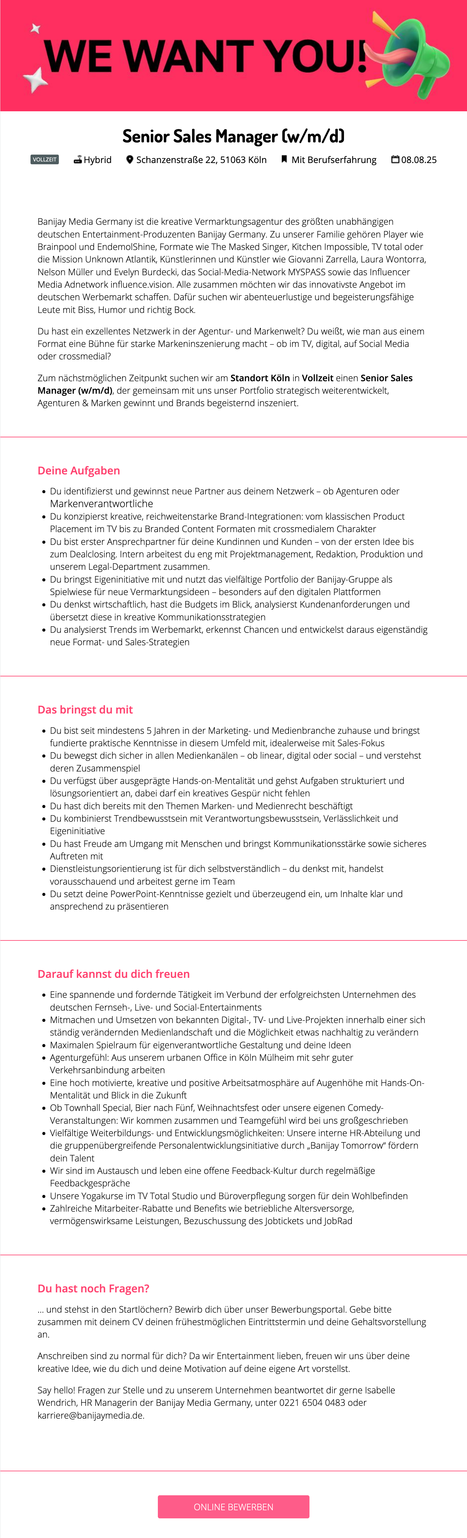 Senior Sales Manager (w/m/d)