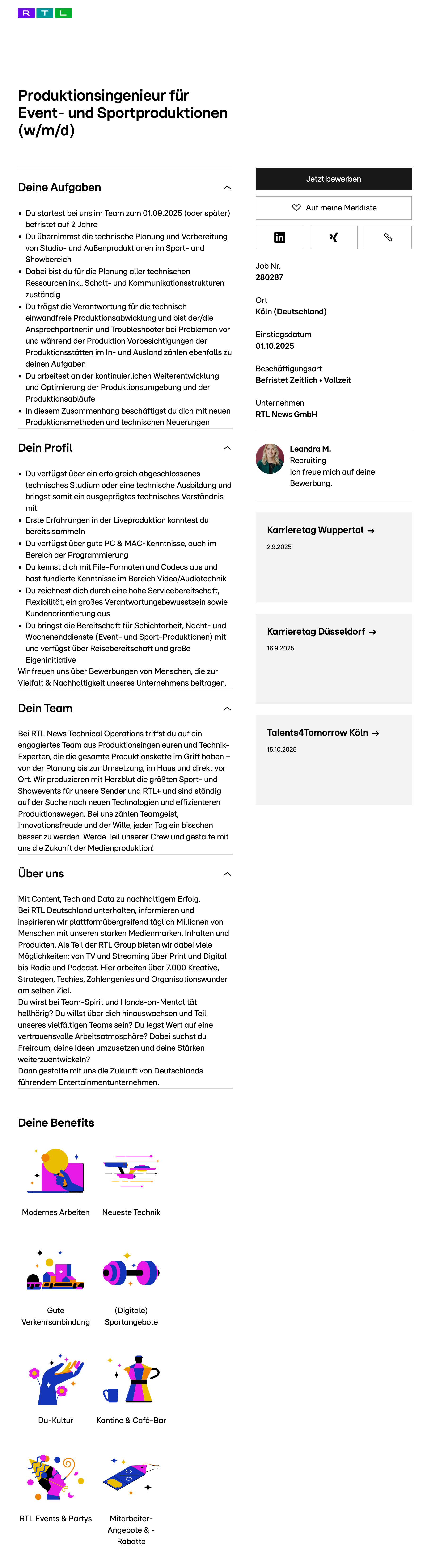 Produktionsingenieur für Event- und Sportproduktionen (w/m/d)