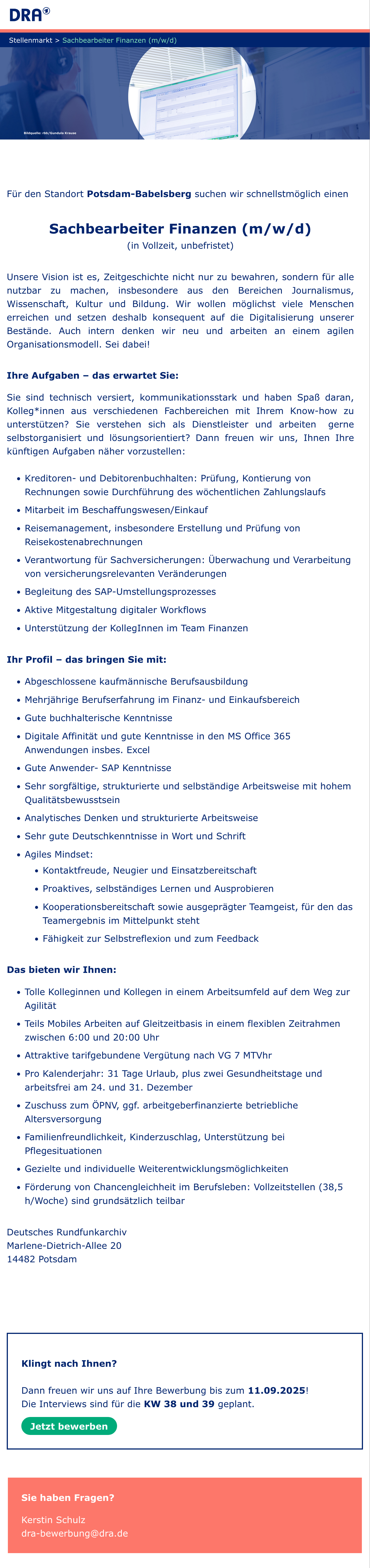 Sachbearbeiter Finanzen (m/w/d)