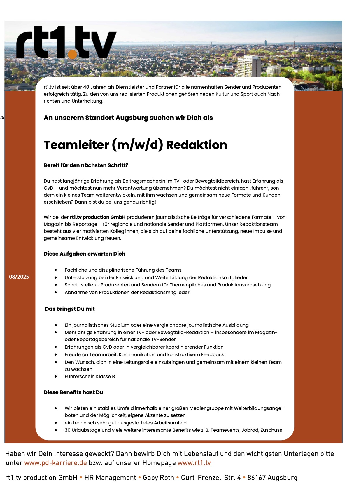 Teamleiter (m/w/d) Redaktion