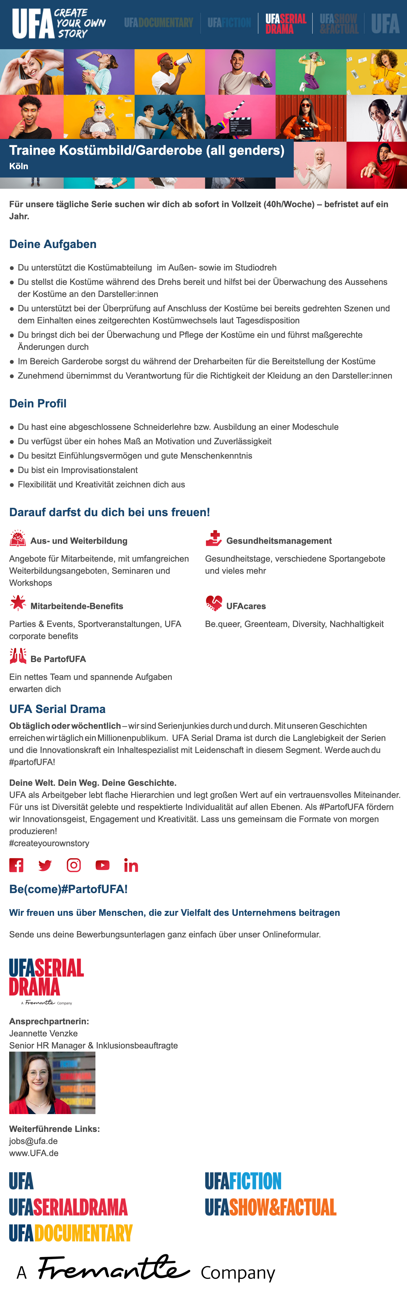 Trainee Kostümbild / Garderobe (all genders)
