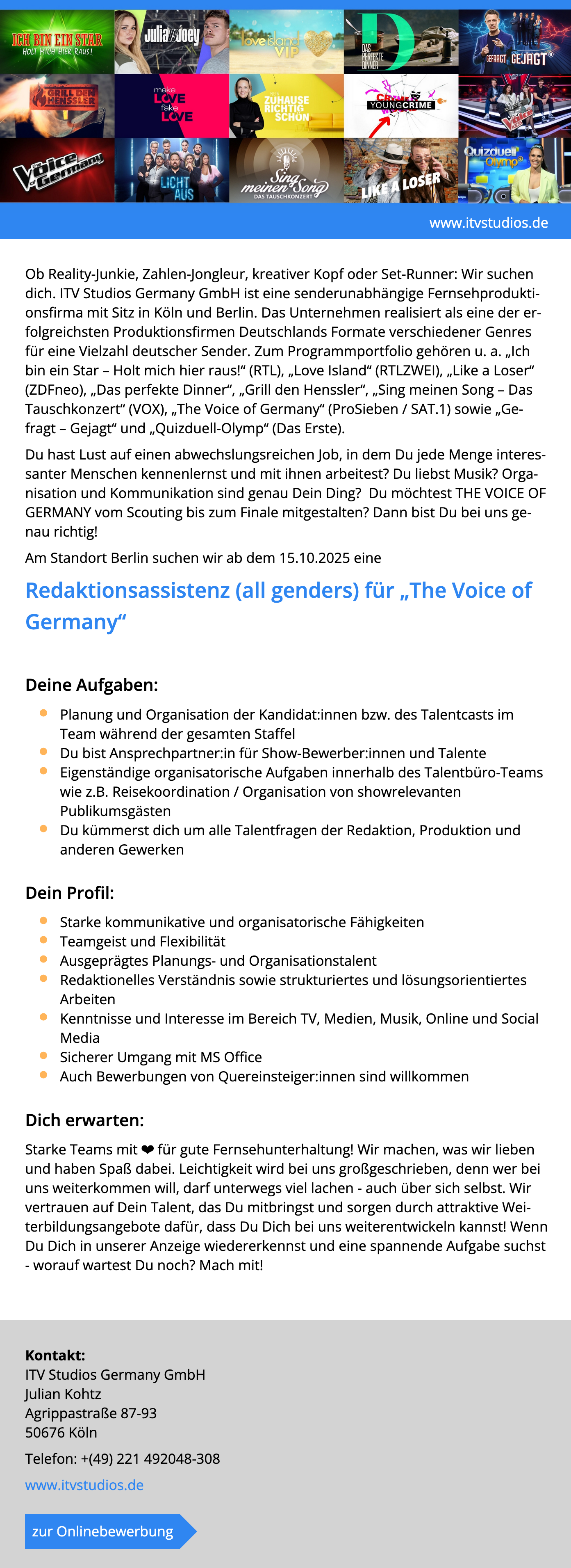 Redaktionsassistenz (all genders) für 