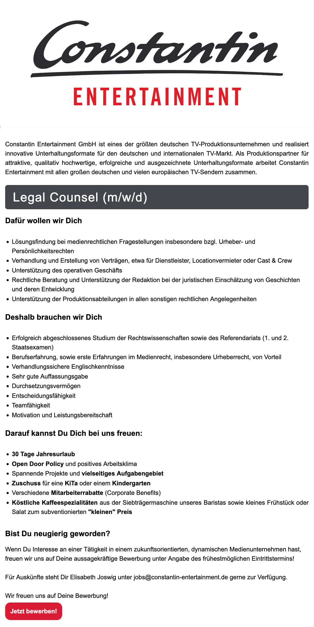 Legal Counsel (m/w/d)