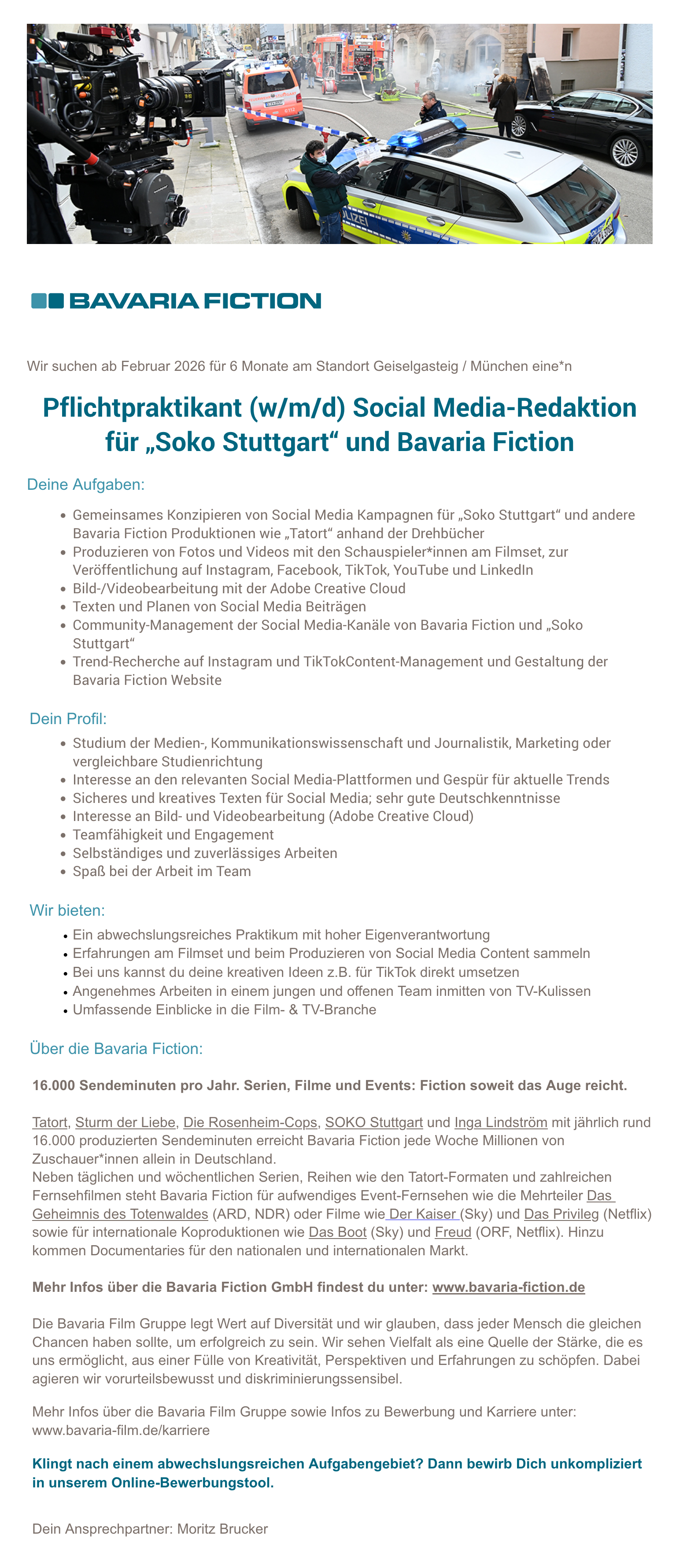 Pflichtpraktikant (w/m/d) Social Media-Redaktion für 