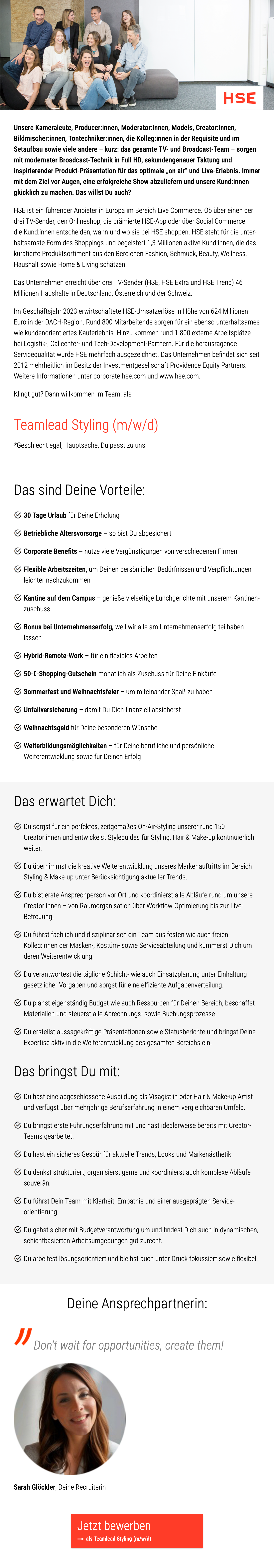Teamlead Styling (m/w/d)