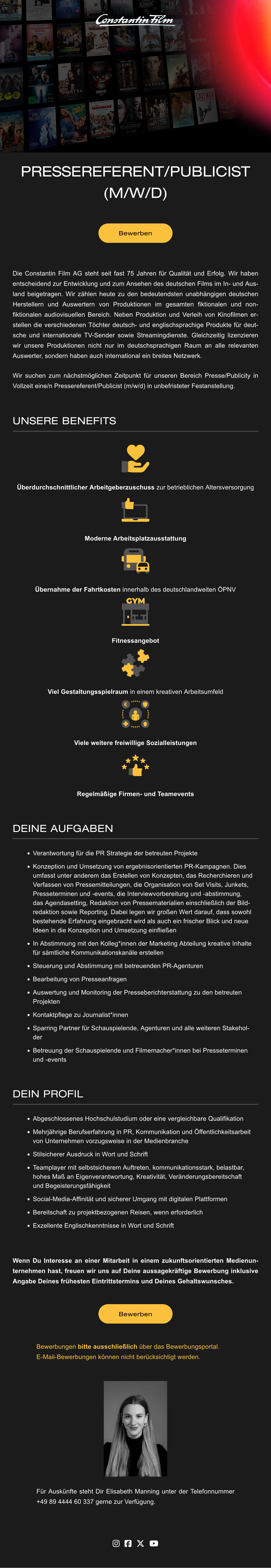 Pressereferent/Publicist (m/w/d)