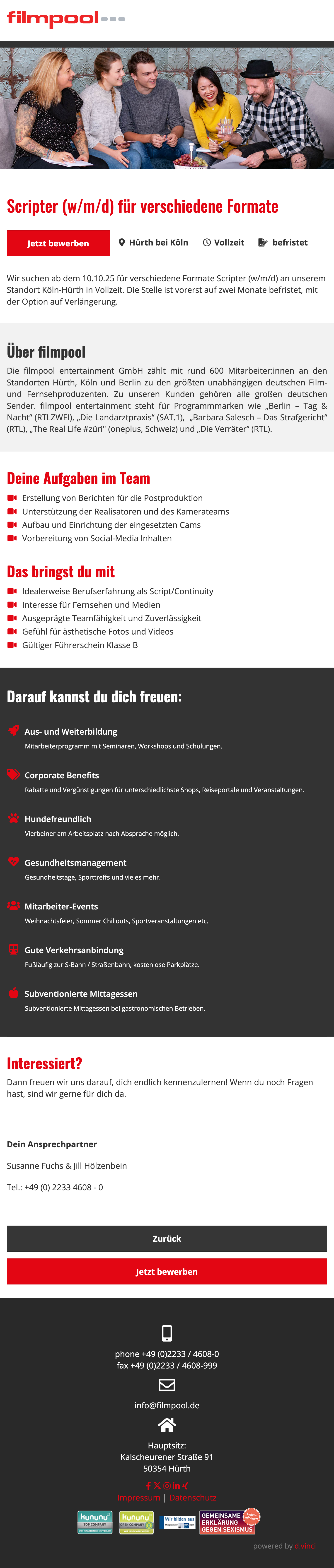Scripter (w/m/d) für verschiedene Formate