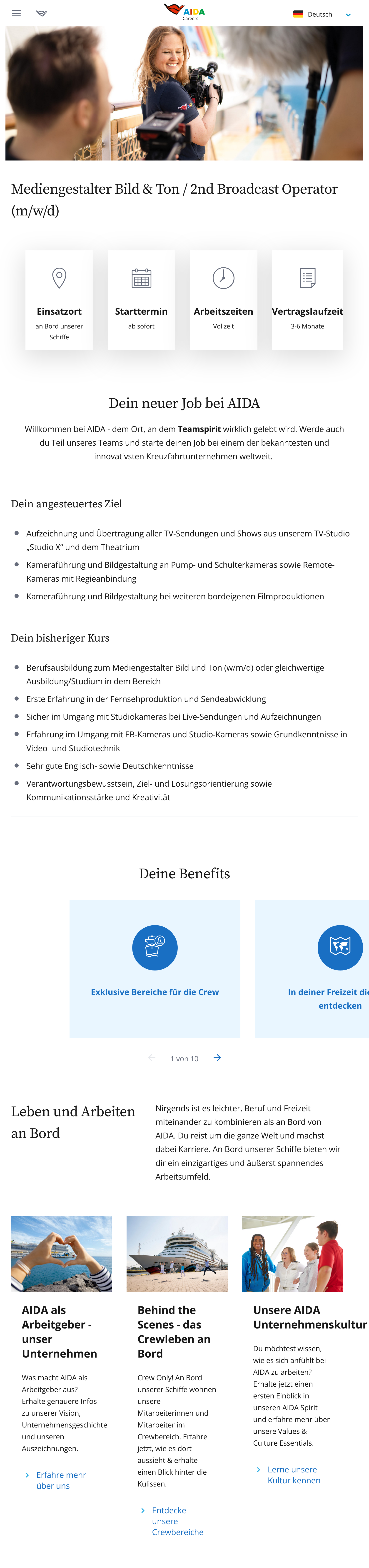 Mediengestalter Bild & Ton / 2nd Broadcast Operator (m/w/d)